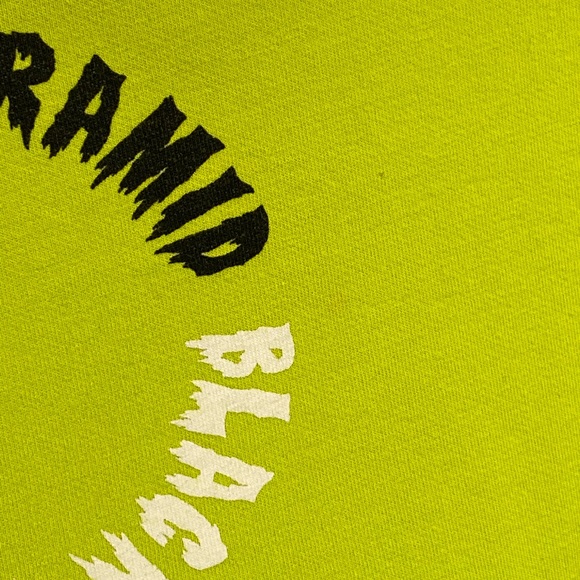 BLACK PYRAMID Long Sleeve T-Shirt Neon Green Logo-Small - Picture 4 of 5